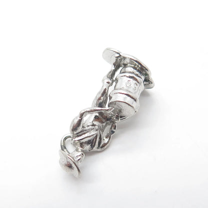 925 Sterling Silver Vintage Musician Drummer Pendant
