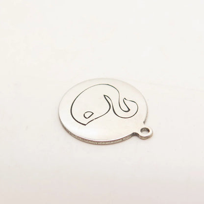 925 Sterling Silver USA Two In Town Swan Bird Charm Pendant