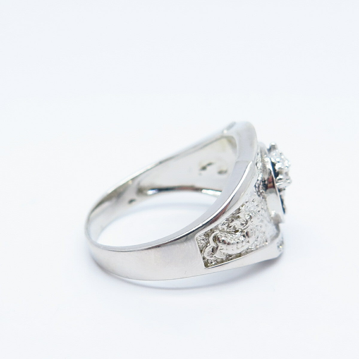 925 Sterling Silver C Z & Enamel Wild Animal Ring Size 11