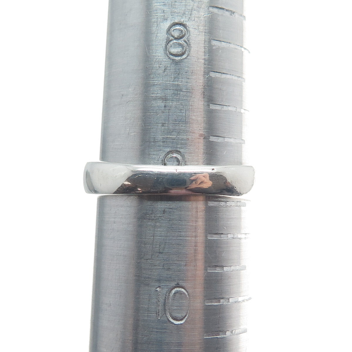 925 Sterling Silver Real Round-Cut Diamond Modernist Ring Size 9.25