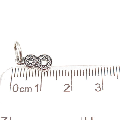 Pandora 925 Sterling Silver C Z Lucky Number 8 Dangle Charm Pendant