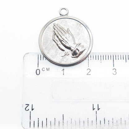 TOWN & COUNTRY 925 Sterling Silver Vintage Prayer Hands Minimalist Charm Pendant