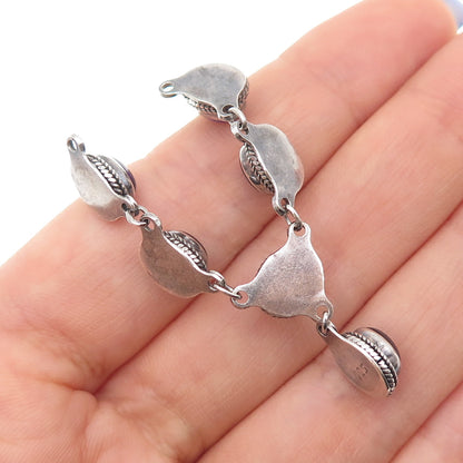 925 Sterling Silver Vintage Real Cabochon Amethyst Centerpiece Necklace Part