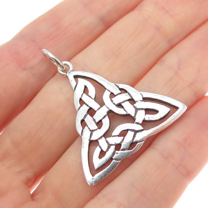 925 Sterling Silver Vintage Celtic Trinity Charm Pendant