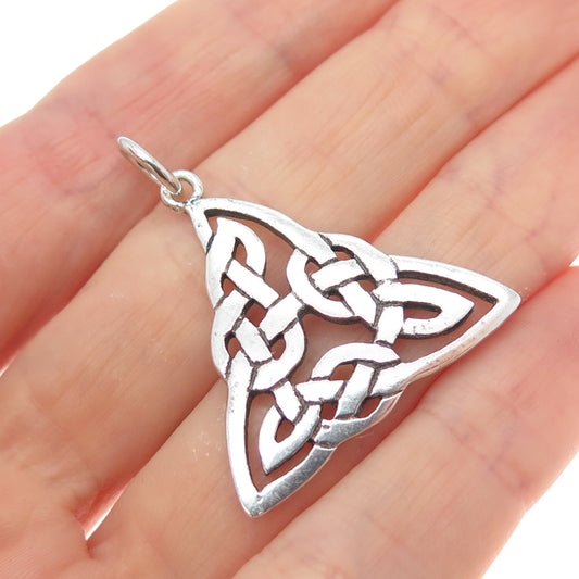 925 Sterling Silver Vintage Celtic Trinity Charm Pendant