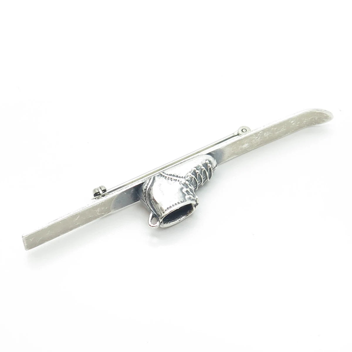 925 Sterling Silver Vintage BEAU Ski & Boot Pin Brooch