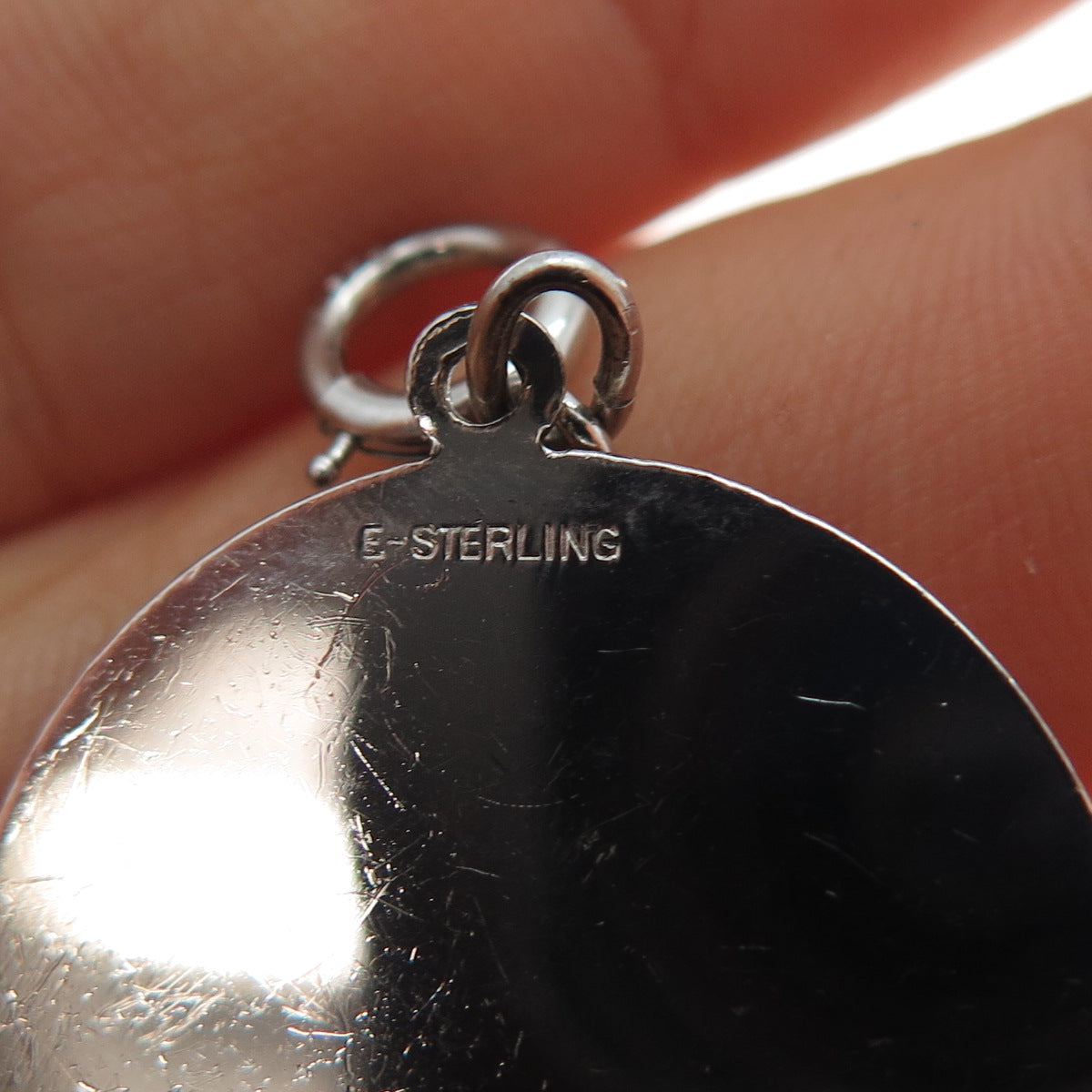 ELCO Sterling Silver Vintage Rhinestone Happy Birthday Cake Spring Ring Pendant