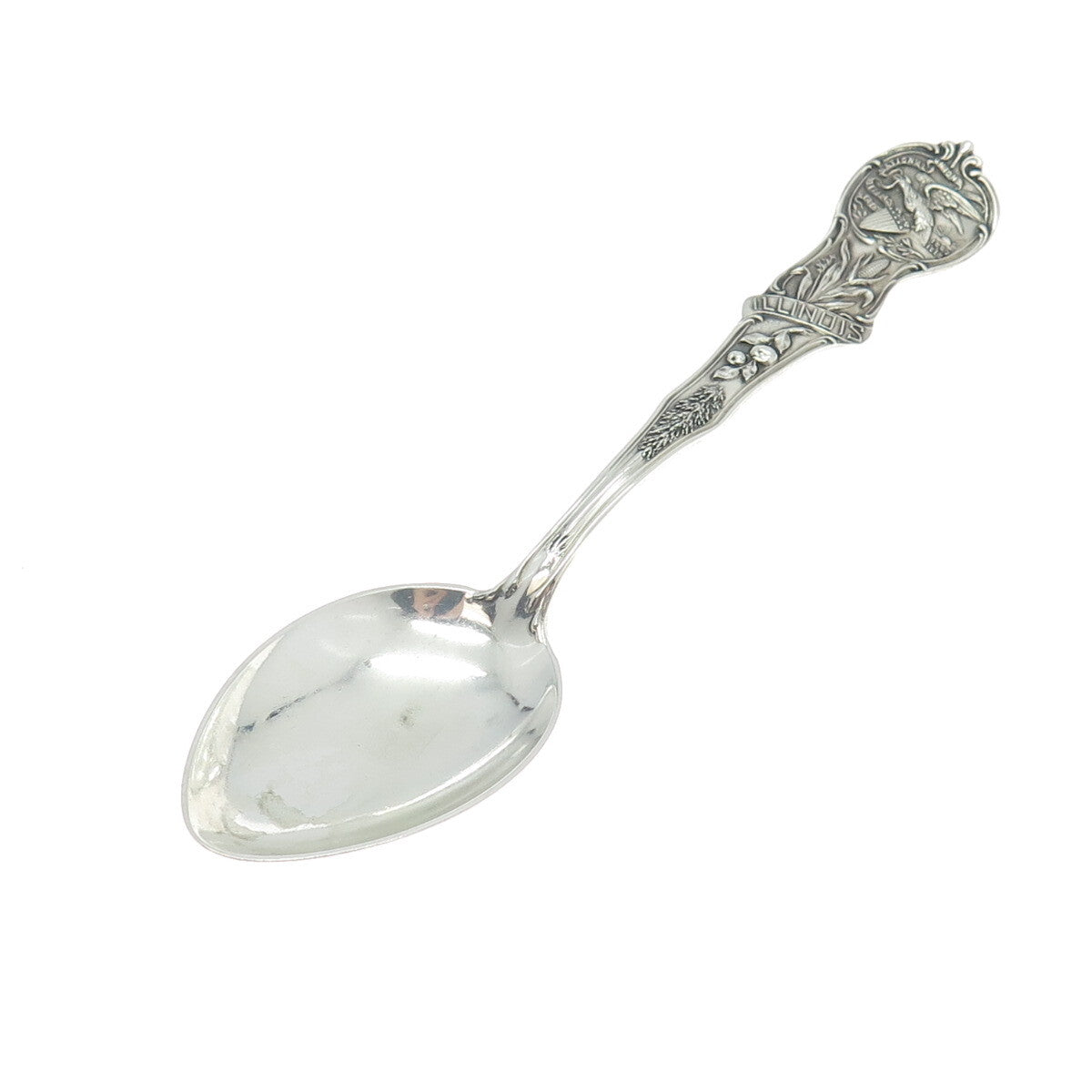 WATSON Sterling Silver Antique Art Deco Illinois States & Cities Coffee Spoon