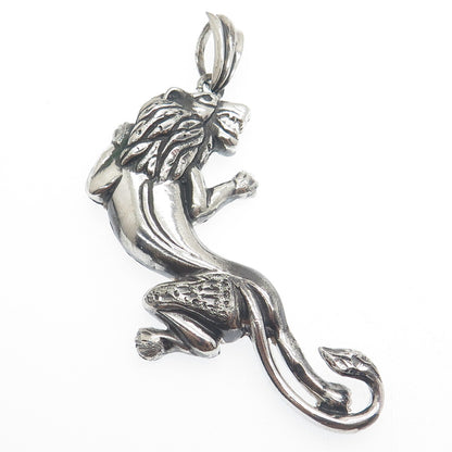 FRENCH & FRANKLIN 925 Sterling Silver Vintage Lion Oxidized Pendant