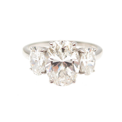 DSMK 925 Sterling Silver Oval-Cut C Z Engagement Ring Size 9.25