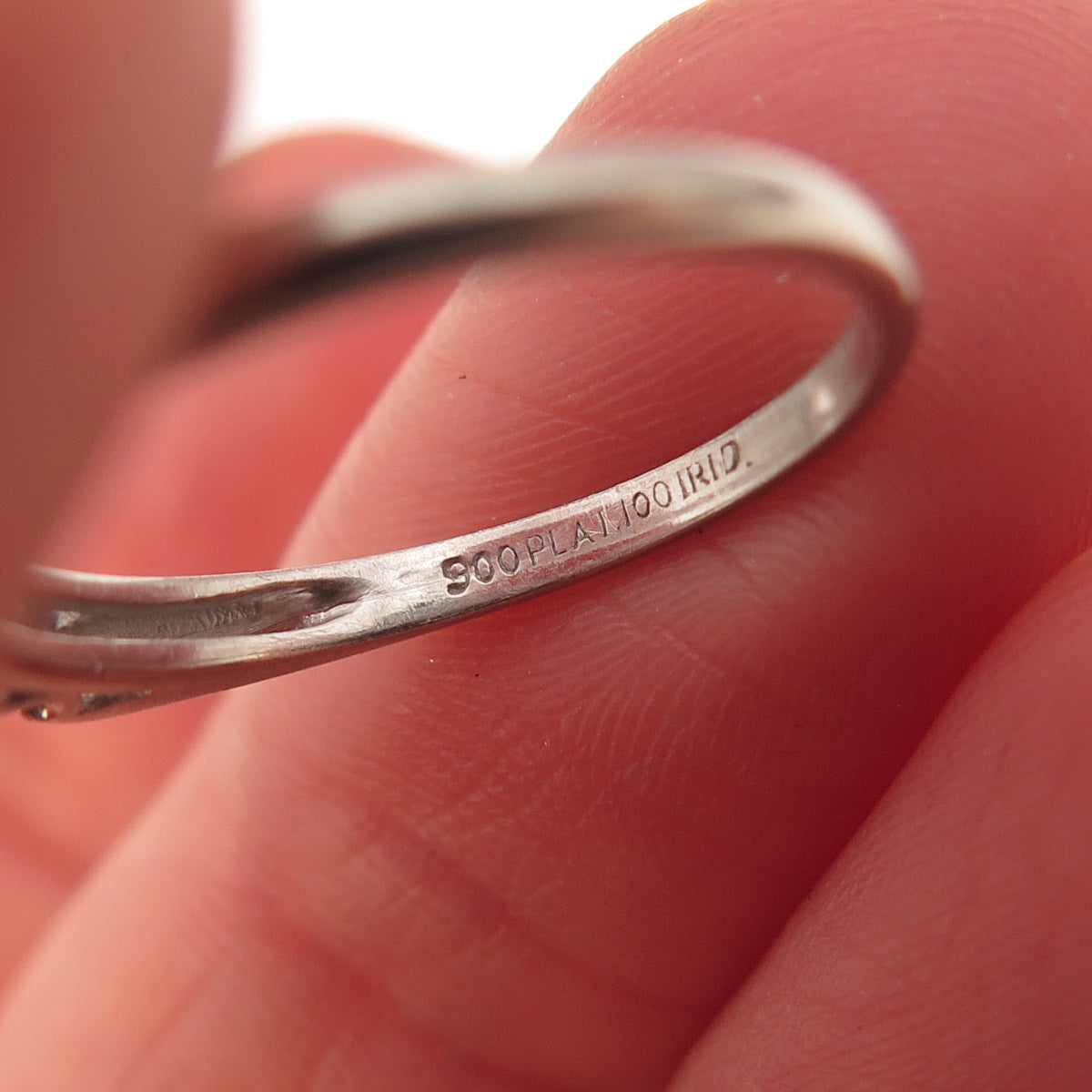 Platinum Antique Real Round-Cut Diamond Ring Size 5.5