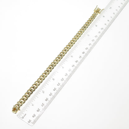 925 Sterling Silver Gold Plated Cuban Link Bracelet 8.75"