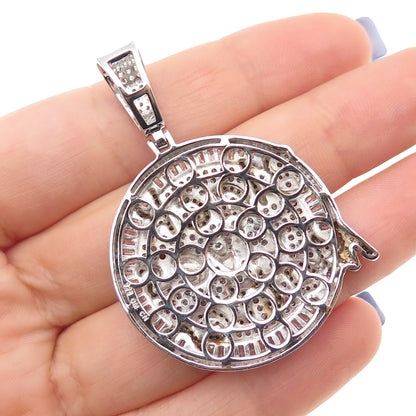 925 Sterling Silver Enamel Multi-Cut C Z Black Lives Matter Charm Pendant
