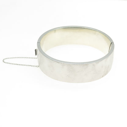 CT NS ATTCH 925 Sterling Silver Antique Art Deco Engraved Bangle Bracelet 7.5"