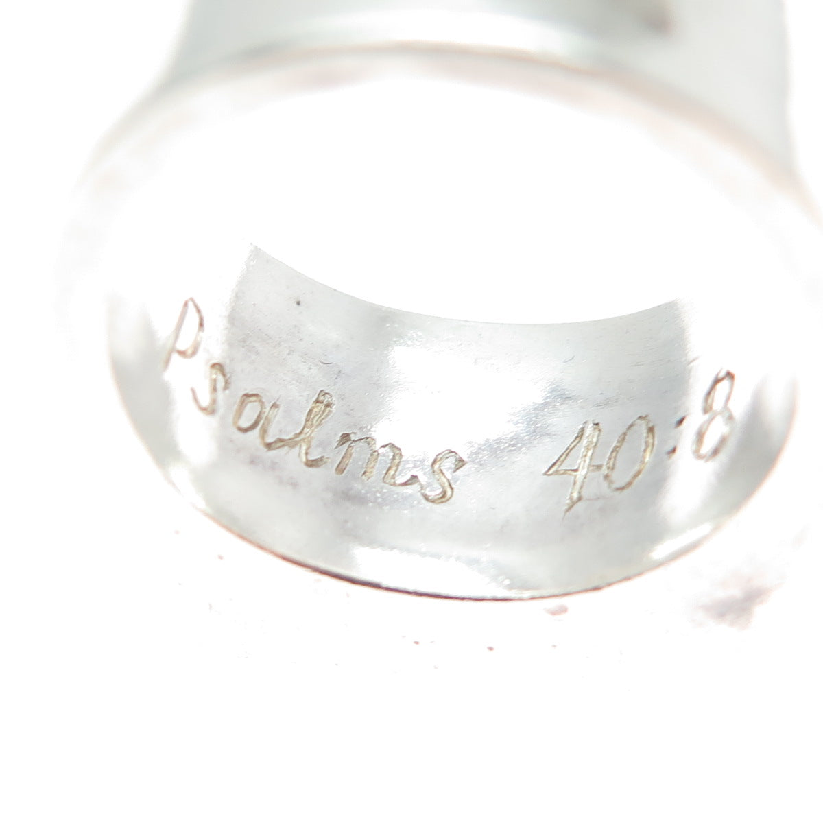 925 Sterling Silver Vintage CPM Birmingham Modernist Engraved Ring Size 8.5