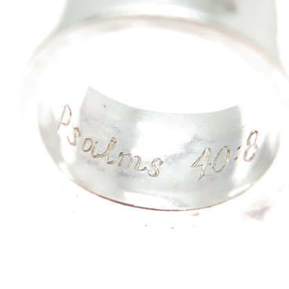 925 Sterling Silver Vintage CPM Birmingham Modernist Engraved Ring Size 8.5