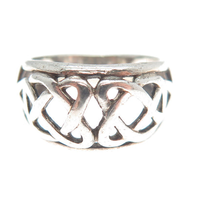 SOLVAR 925 Sterling Silver Vintage Ireland Dublin Celtic Ring Size 5