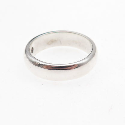 925 Sterling Silver Vintage Classic Wedding Band Ring Size 10.75