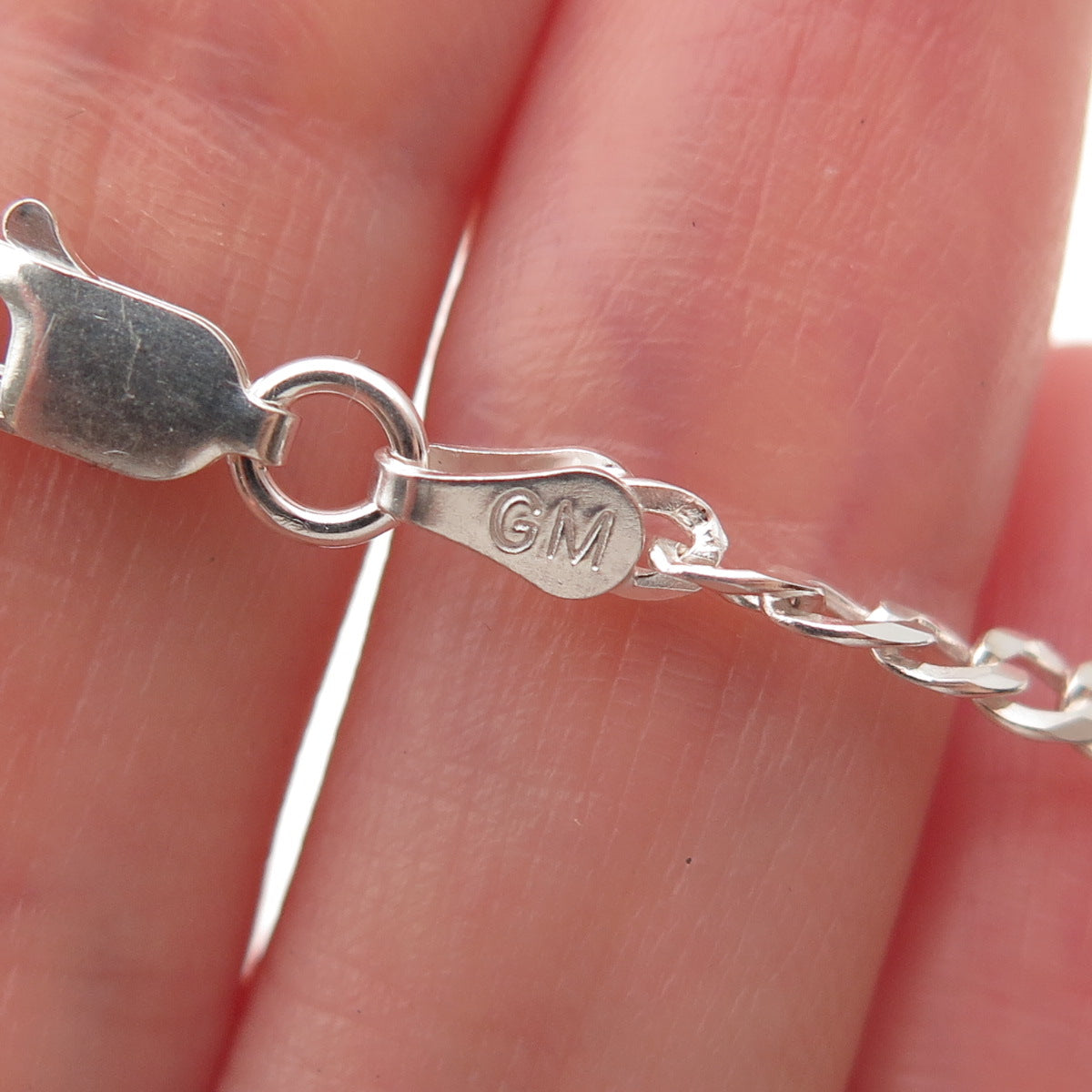 P. Lux 925 Sterling Silver Italy Curb Chain Necklace 20"