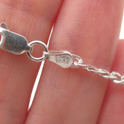 P. Lux 925 Sterling Silver Italy Curb Chain Necklace 20"