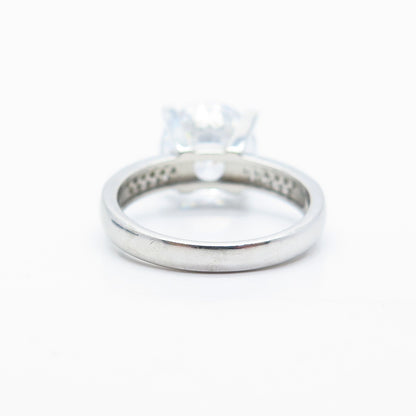 925 Sterling Silver Round-Cut C Z Engagement Ring Size 7