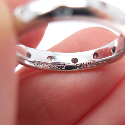 925 Sterling Silver Round-Cut C Z Engagement Ring Size 6