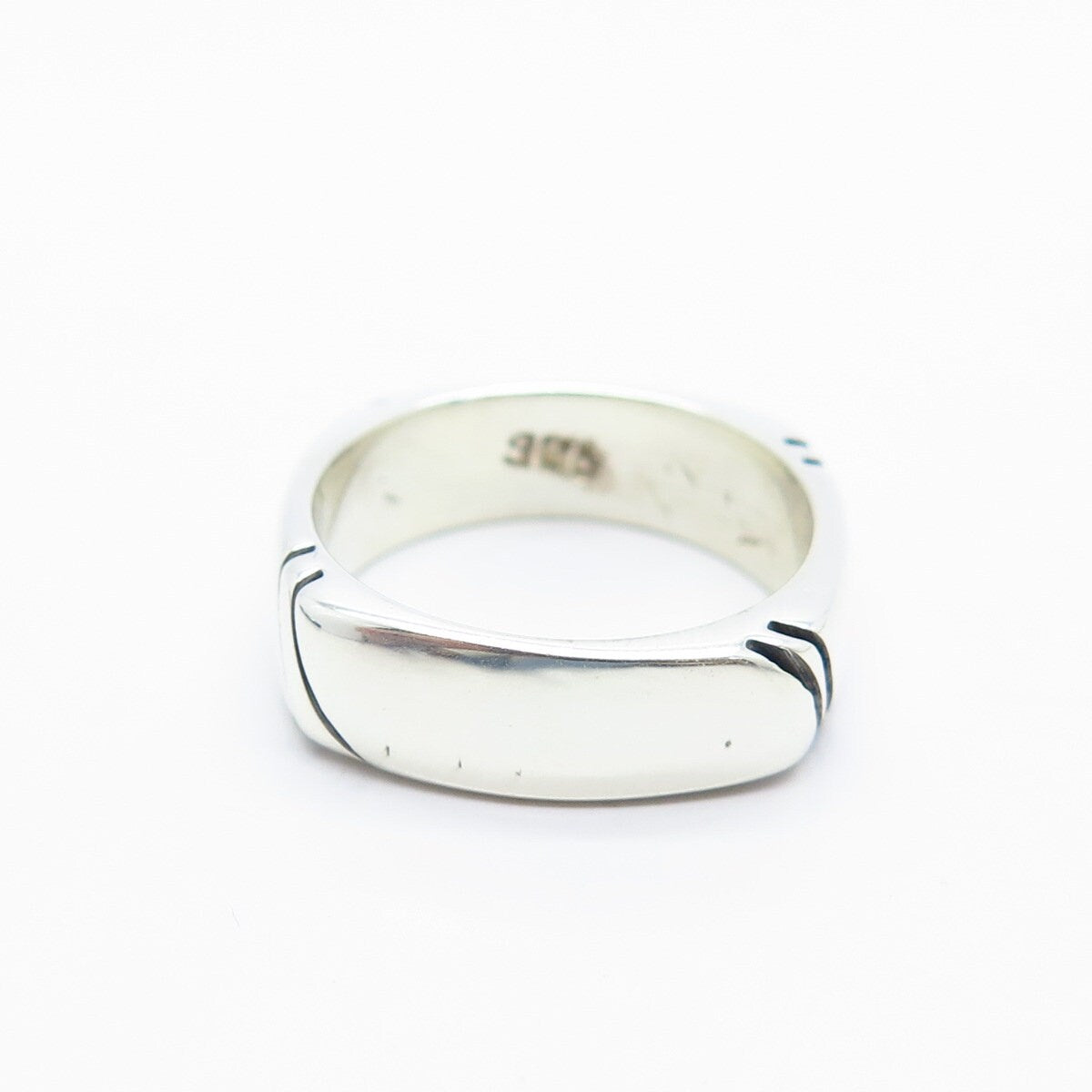 925 Sterling Silver Vintage Striped Band Ring Size 7.25