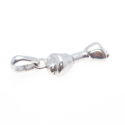 925 Sterling Silver Vintage FAC 1997 Rawhide Bone Charm Pendant