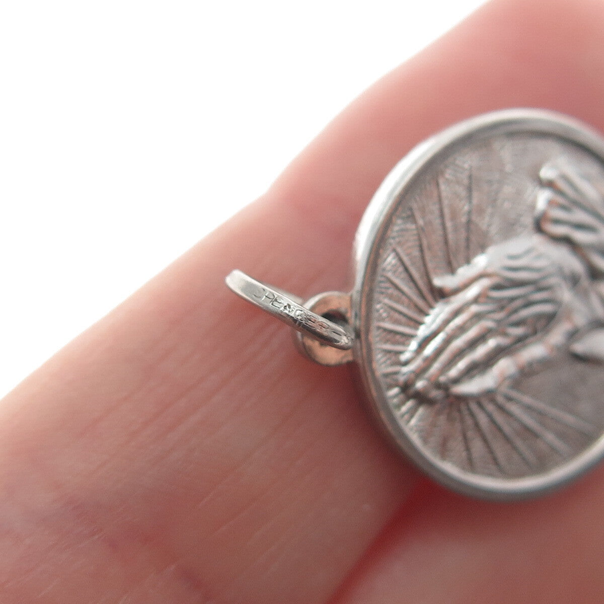 SPENCER CO. 925 Sterling Silver Vintage Prayer Hands Minimalist Charm Pendant