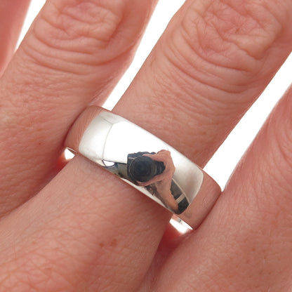925 Sterling Silver Vintage Classic Wedding Band Ring Size 12.25