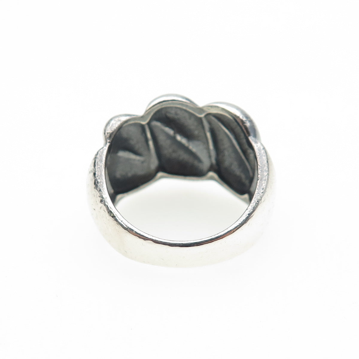 925 Sterling Silver Vintage Modernist Oxidized Ring Size 6.25