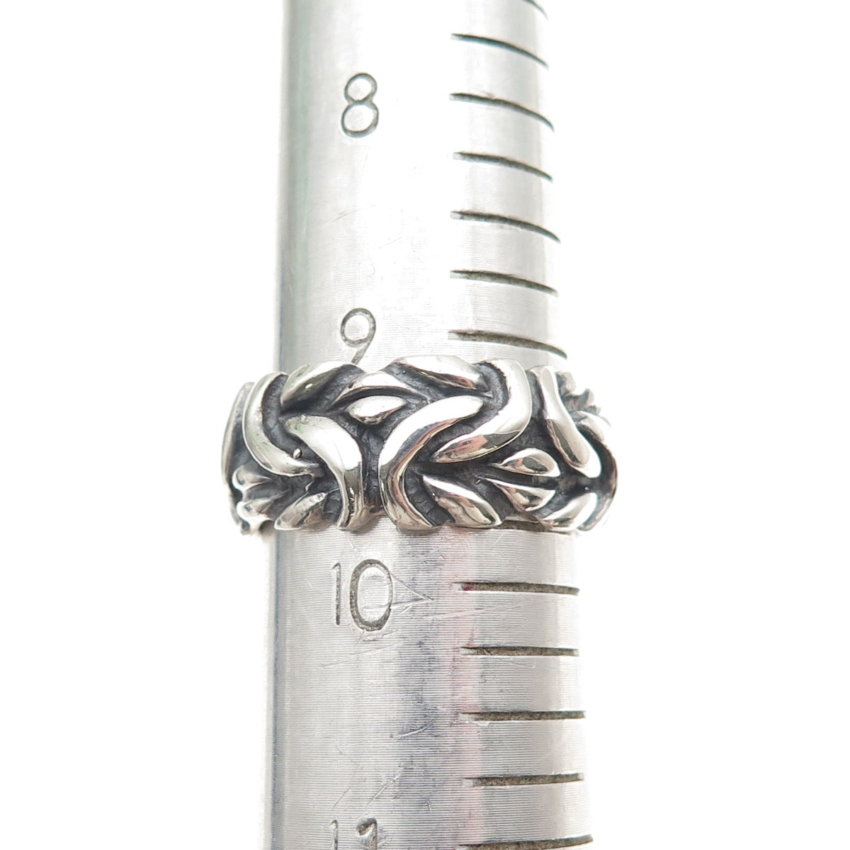 925 Sterling Silver Vintage Byzantine Oxidized Band Ring Size 9.75