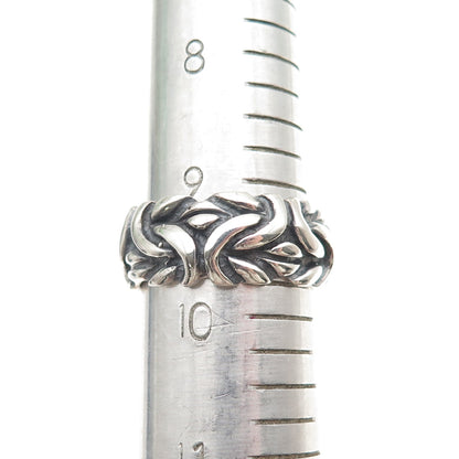 925 Sterling Silver Vintage Byzantine Oxidized Band Ring Size 9.75