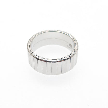 NEOS 925 Sterling Silver Textured Ribbed Band Ring Size 8.25