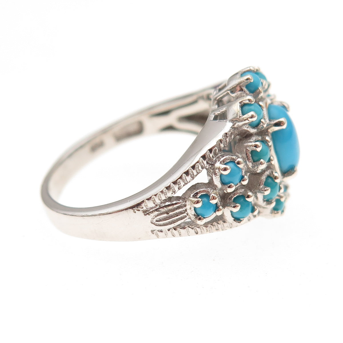 Chuck Clemency 925 Sterling Silver Real Sleeping Beauty Turquoise Ring Size 7