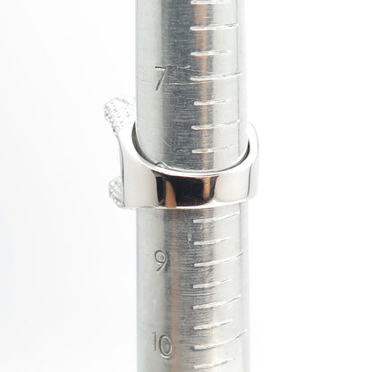 925 Sterling Silver Pave C Z Domed Ring Size 8.5