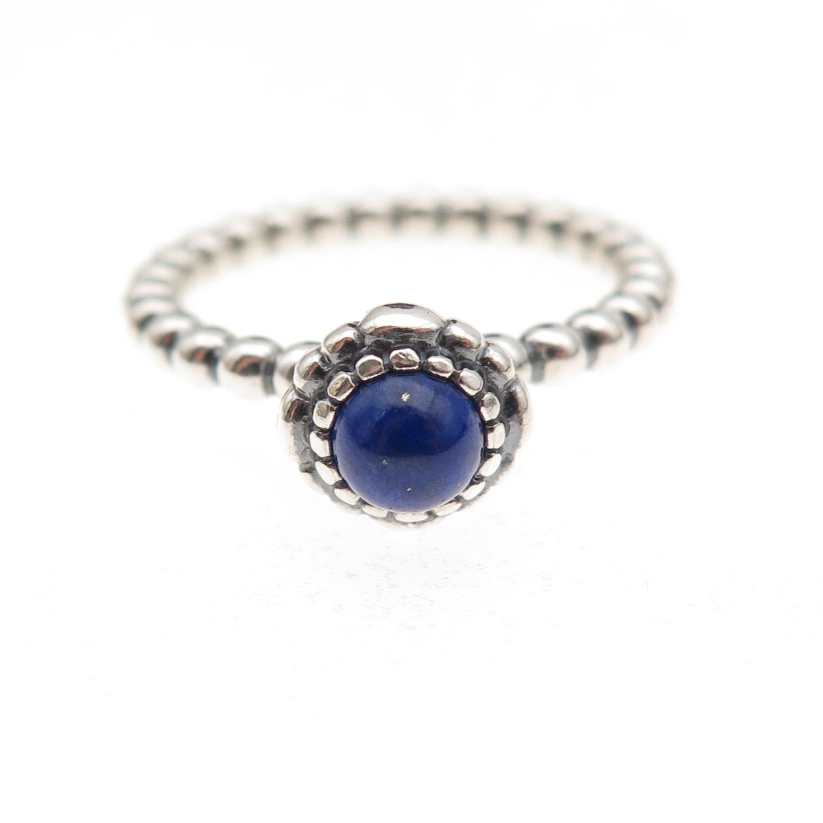 Pandora 925 Sterling Silver Real Lapis September Birthstone Ring Size 6.75