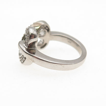 Jane Seymour 925 Sterling Silver Real Diamond Open Heart Ring Size 6.75