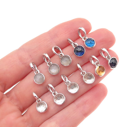 Pandora 925 Sterling Silver Real Multi-Gem Birthstone SET of 11 Charm Pendants