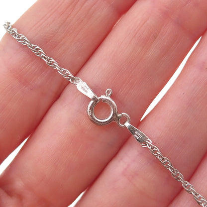 925 Sterling Silver Vintage Round-Cut C Z Singapore Chain Necklace 16"