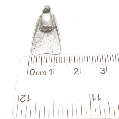 925 Sterling Silver Vintage HLP Scuba Diving Fin Oxidized Charm Pendant