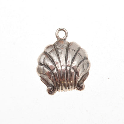Carl Poul Petersen 925 Sterling Silver Antique Art Deco Seashell Charm Pendant