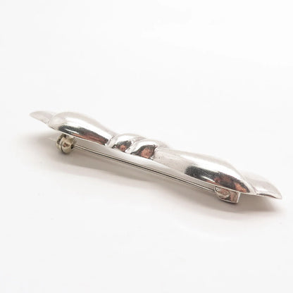 925 Sterling Silver Vintage Bow Pin Brooch