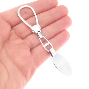 925 Sterling Silver Vintage Italy Key Fob Chain