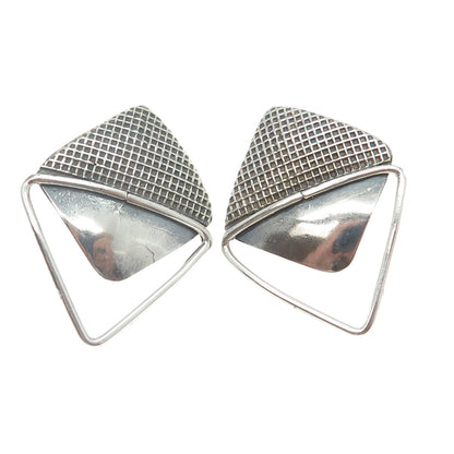 WILLIAM DE LILLO 925 Sterling Silver Vintage Modernist Geometric Earrings