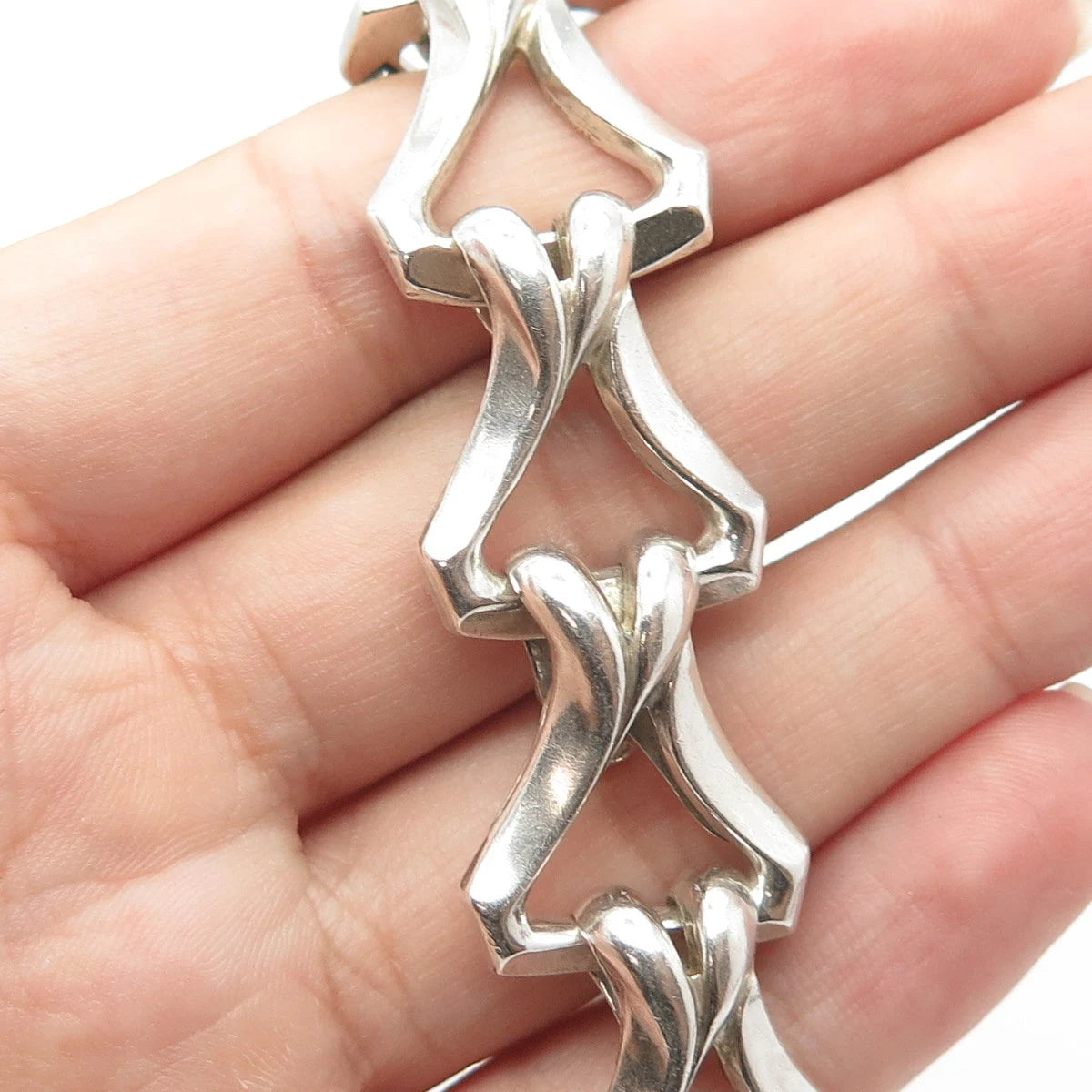 925 Sterling Silver Vintage Rare Link Bracelet 6.75"