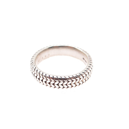 925 Sterling Silver Vintage Wheat Link Band Ring Size 6