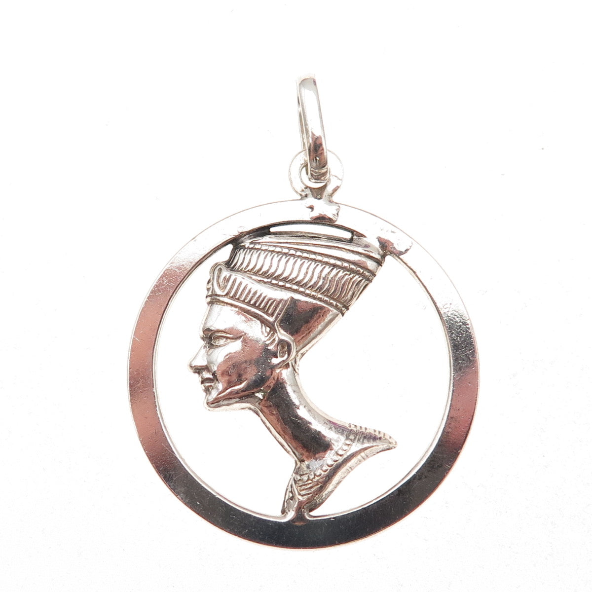 925 Sterling Silver Vintage Italy Egyptian Nefertiti Charm Pendant