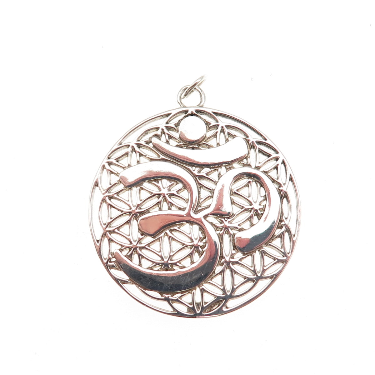 Saraswati 925 Sterling Silver Vintage Om Mantra Charm Pendant