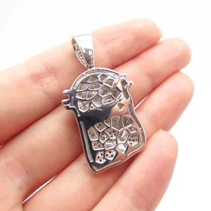 925 Sterling Silver C Z Jesus Religious Pendant